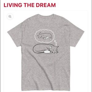 Size Large Snorg Tees Dreaming Cat Graphic TShirt NWOT - living the dream shirt